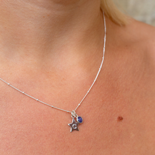 Silver Star Initial Necklace - Tomm Jewellery