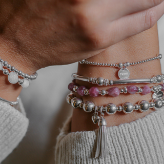 Beaded Pink Tourmaline Bracelet