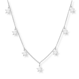Silver star chain necklace