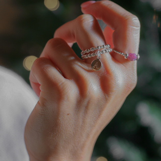 Beaded Pink Tourmaline Ring