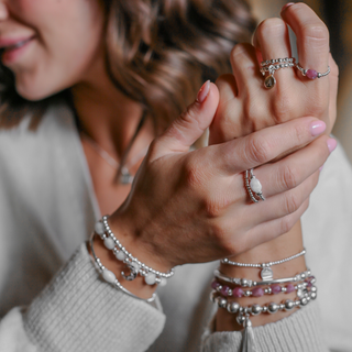 Beaded Pink Tourmaline Ring
