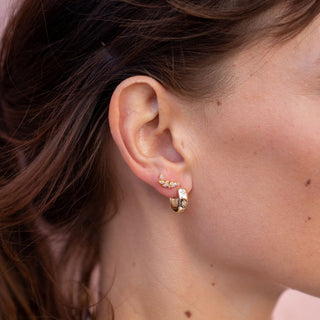 Dainty Leaf Climber Earrings