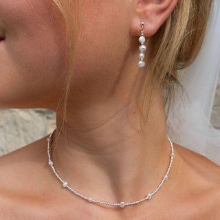 Dainty Beaded Necklace with Freshwater Pearls