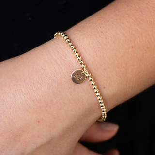 Gold Personalised Initial Charm Bracelet