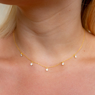 Multi Droplet Crystal Necklace - Tomm Jewellery