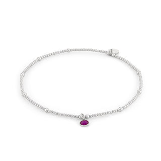 Ruby Birthstone Charm Anklet