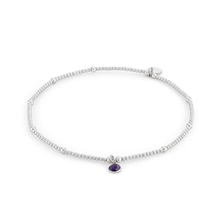 Amethyst Birthstone Charm Anklet