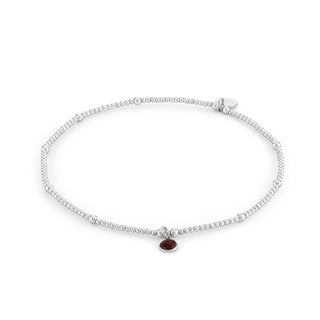 Garnet Birthstone Charm Anklet