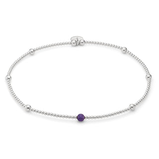 Touch of Amethyst Beaded Anklet