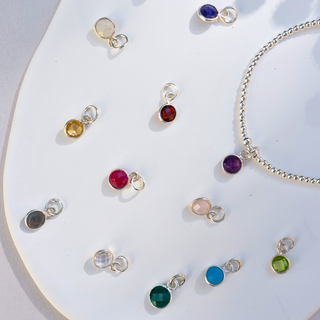 Ruby Birthstone Charm Beaded Bracelet - Tomm Jewellery