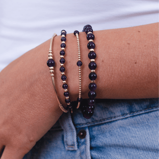 Amethyst Bracelet Stack of Three