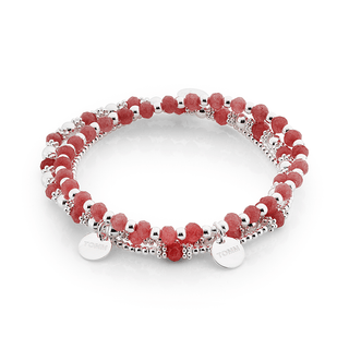 Blush Pink Agate Beaded Bracelet Stack
