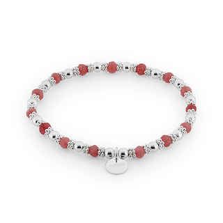 Freedom Blush Pink Agate Bead Bracelet
