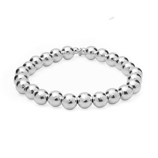 Classic Chunky Silver Beaded Bracelet