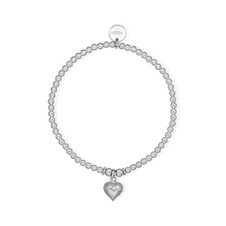 Dainty Heart Charm Beaded Bracelet