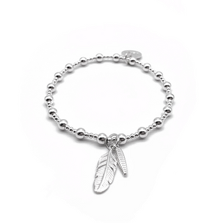 Double Feather Charm Bracelet