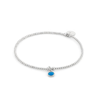 Turquoise Birthstone Charm Beaded Bracelet
