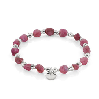 Beaded Pink Tourmaline Bracelet