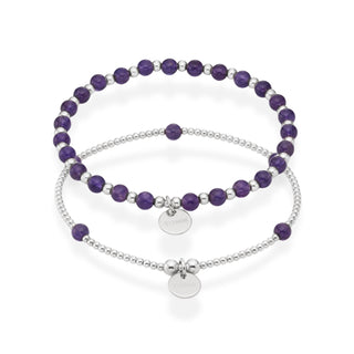 Amethyst Bracelet Stack of Two