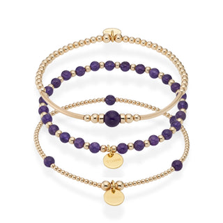 Amethyst Bracelet Stack of Three