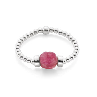 Beaded Pink Tourmaline Ring