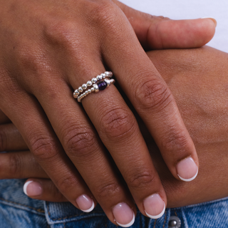 Dainty Touch of Amethyst Stacking Ring