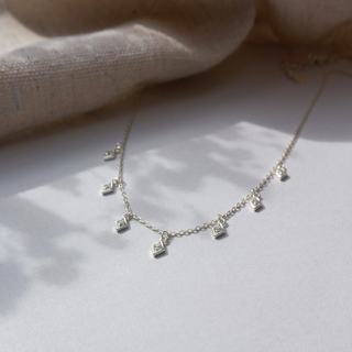 Multi Diamond Shaped Droplet Crystal Necklace - Tomm Jewellery