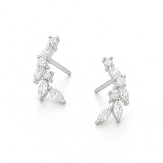 Dainty Leaf Climber Earrings