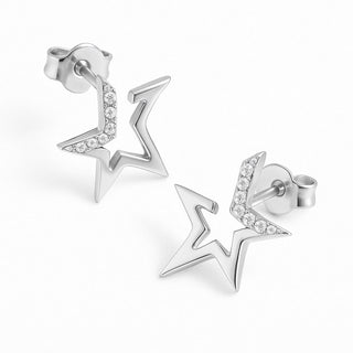 Crystal Star Huggie Stud Earrings