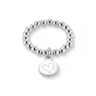 Hand Drawn Personalised Heart Ring