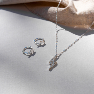 Lightning Bolt Huggie Hoops - Tomm Jewellery