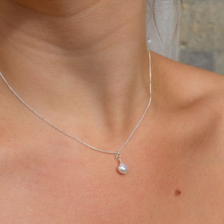 Silver Single Freshwater Pearl Necklace