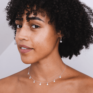 Multi Star Necklace & Hoop Earring Set - Tomm Jewellery