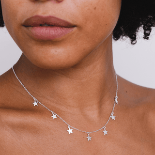 Multi Star Necklace & Hoop Earring Set - Tomm Jewellery