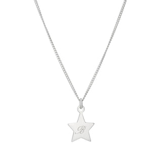 Silver Star Initial Necklace