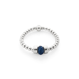 Dainty Midnight Blue Agate Ring