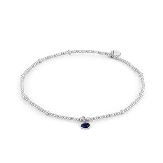 Sapphire Birthstone Charm Anklet