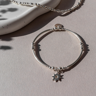 Sterling Silver Shooting Star Noodle Bracelet