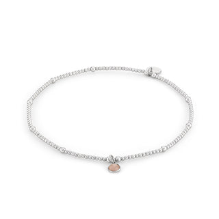 Rose Quartz Birthstone Charm Anklet