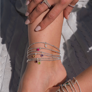 Turquoise Birthstone Charm Anklet