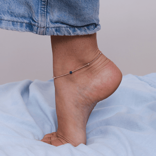 Touch of Amethyst Beaded Anklet