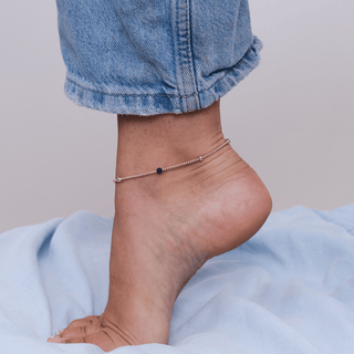 Touch of Black Onyx Beaded Anklet