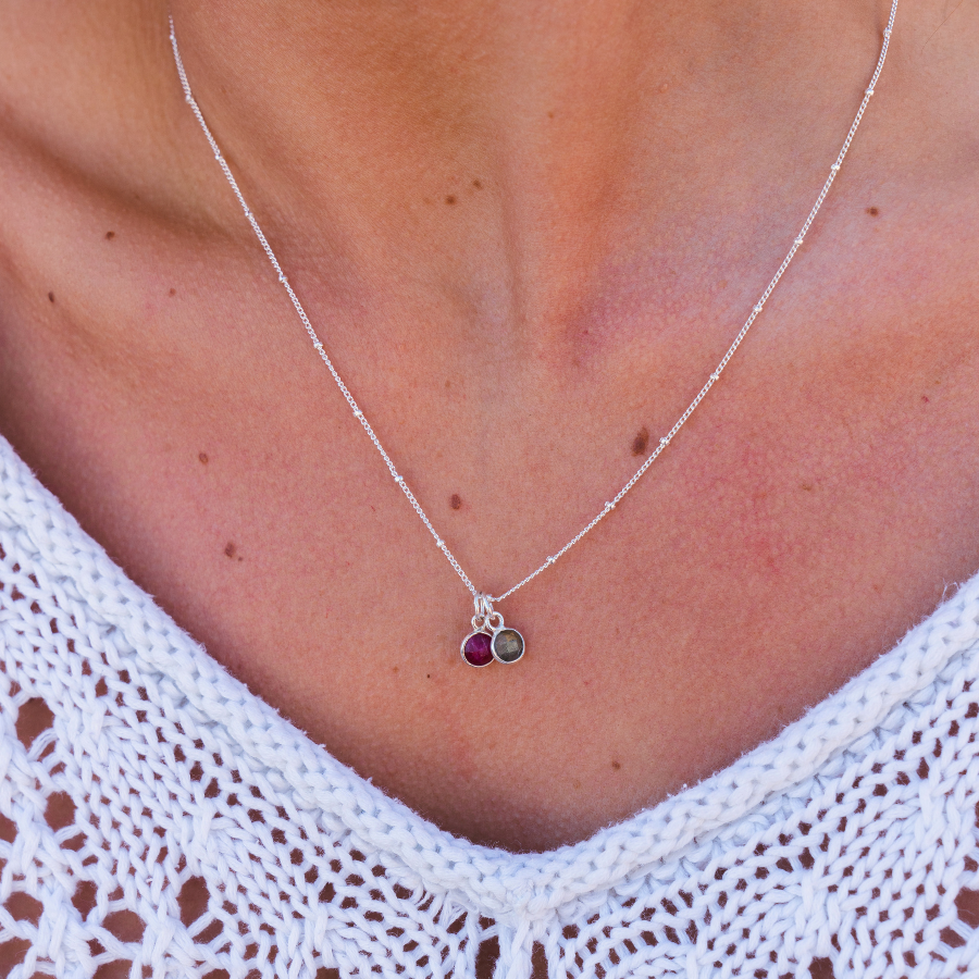 Two birthstone necklace online