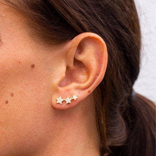 Triple Star Climber Earrings - Tomm Jewellery