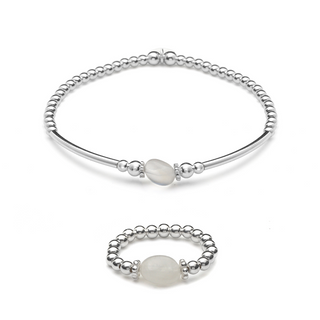 Harmony Moonstone Bracelet & Ring Set - Tomm Jewellery