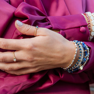 Dainty Midnight Blue Agate Ring - Tomm Jewellery