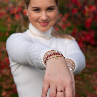 Dainty Ruby Red Agate Ring - Tomm Jewellery