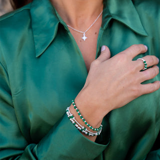 Emerald Agate Bracelet Stack - Tomm Jewellery