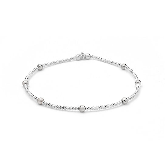 Aria Mixed Metal Dainty Beaded Anklet