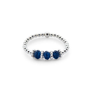 Midnight Blue Agate Trio Ring